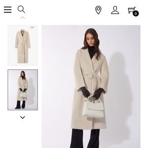 Cinzia Rocca Icons Black Belted Wool Trench Coat